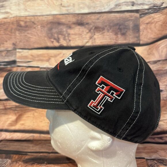 FiberMax Texas Tech Double T Black Adjustable Strap Back Baseball Cap Hat Farm - Picture 5 of 9
